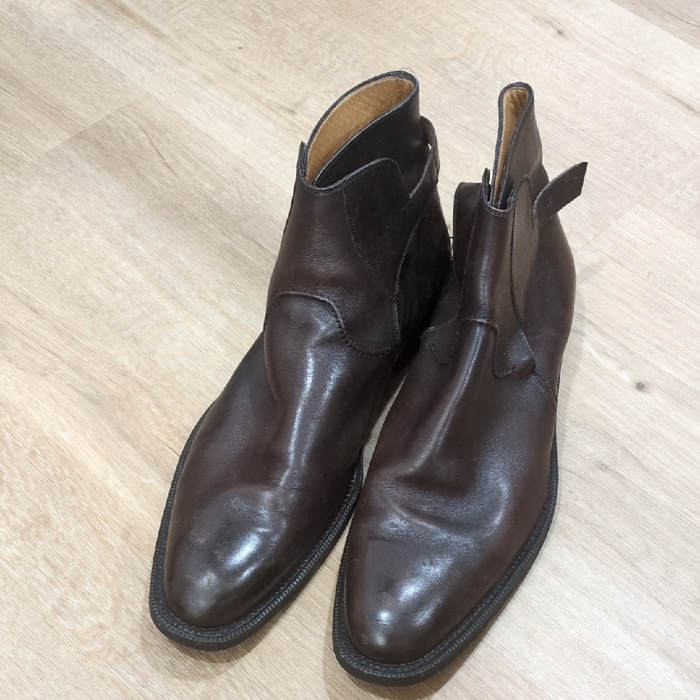 Men’s Custom Scarpe Di Bianco Monk Strap Chelsea Boots Brown Leather